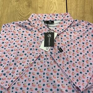 Greenside Golf Polo Mini Fizz Lemonade Print XXL Performance New W Tags